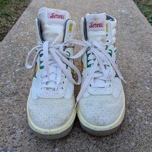 Servis Cheetah High Top Trainers White Yellow Green Shoes Afghani Tali